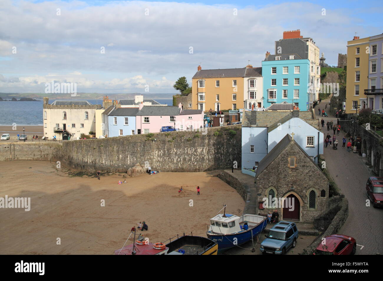 Tenby Harbour, Pembrokeshire, Dyfed Galles, Gran Bretagna, Regno Unito Regno Unito, Europa Foto Stock