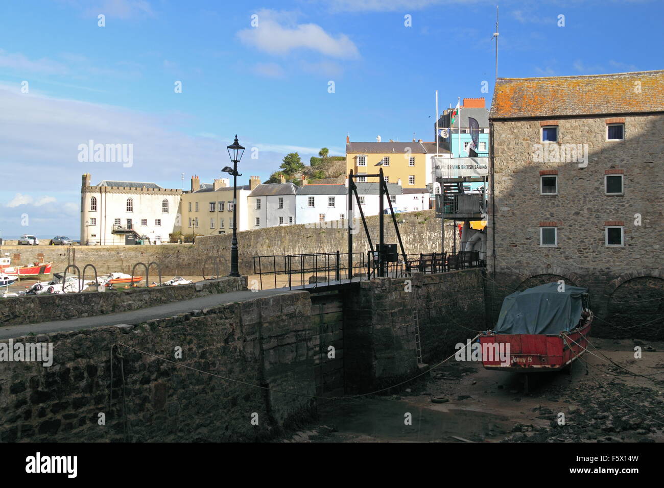 Tenby Harbour, Pembrokeshire, Dyfed Galles, Gran Bretagna, Regno Unito Regno Unito, Europa Foto Stock