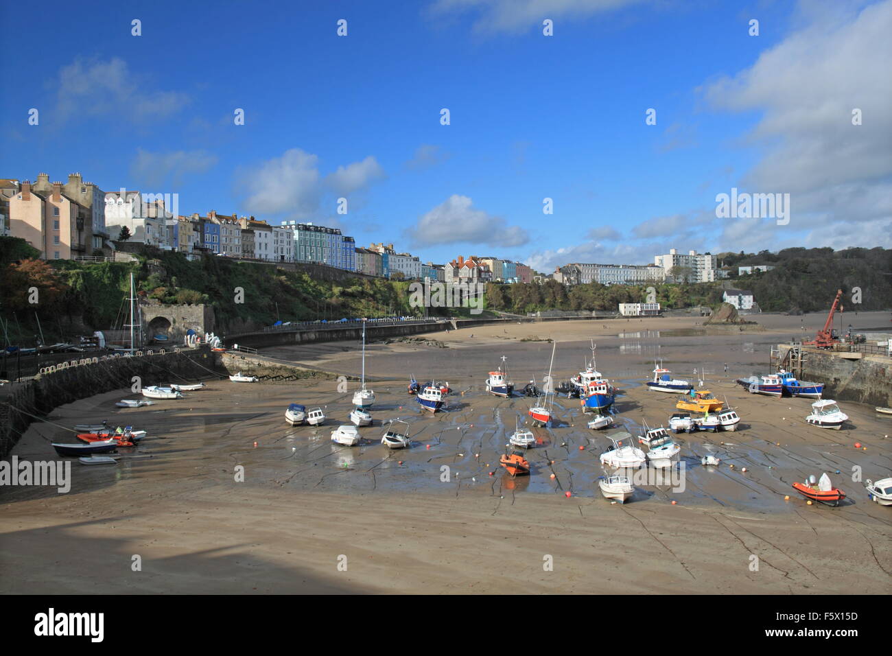 Tenby Harbour, Pembrokeshire, Dyfed Galles, Gran Bretagna, Regno Unito Regno Unito, Europa Foto Stock