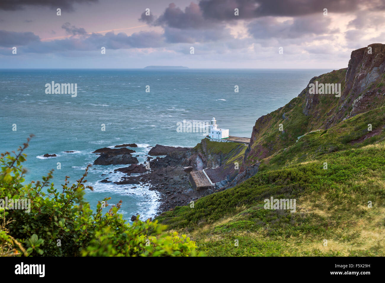Hartland Point Lighthouse, North Devon, Inghilterra, Regno Unito, Europa. Foto Stock