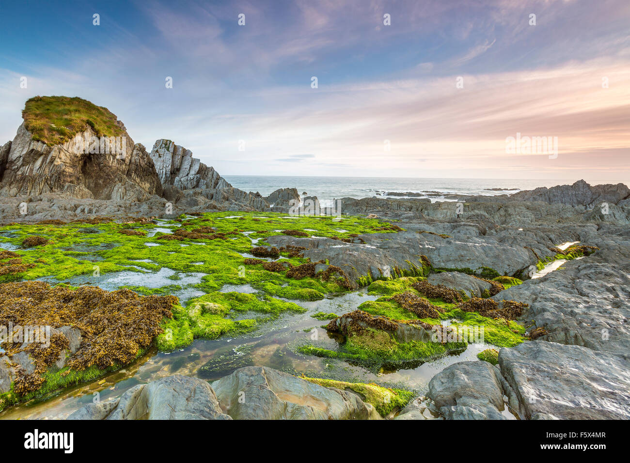 Il Bennett's bocca, Mortehoe, North Devon, Inghilterra, Regno Unito, Europa. Foto Stock