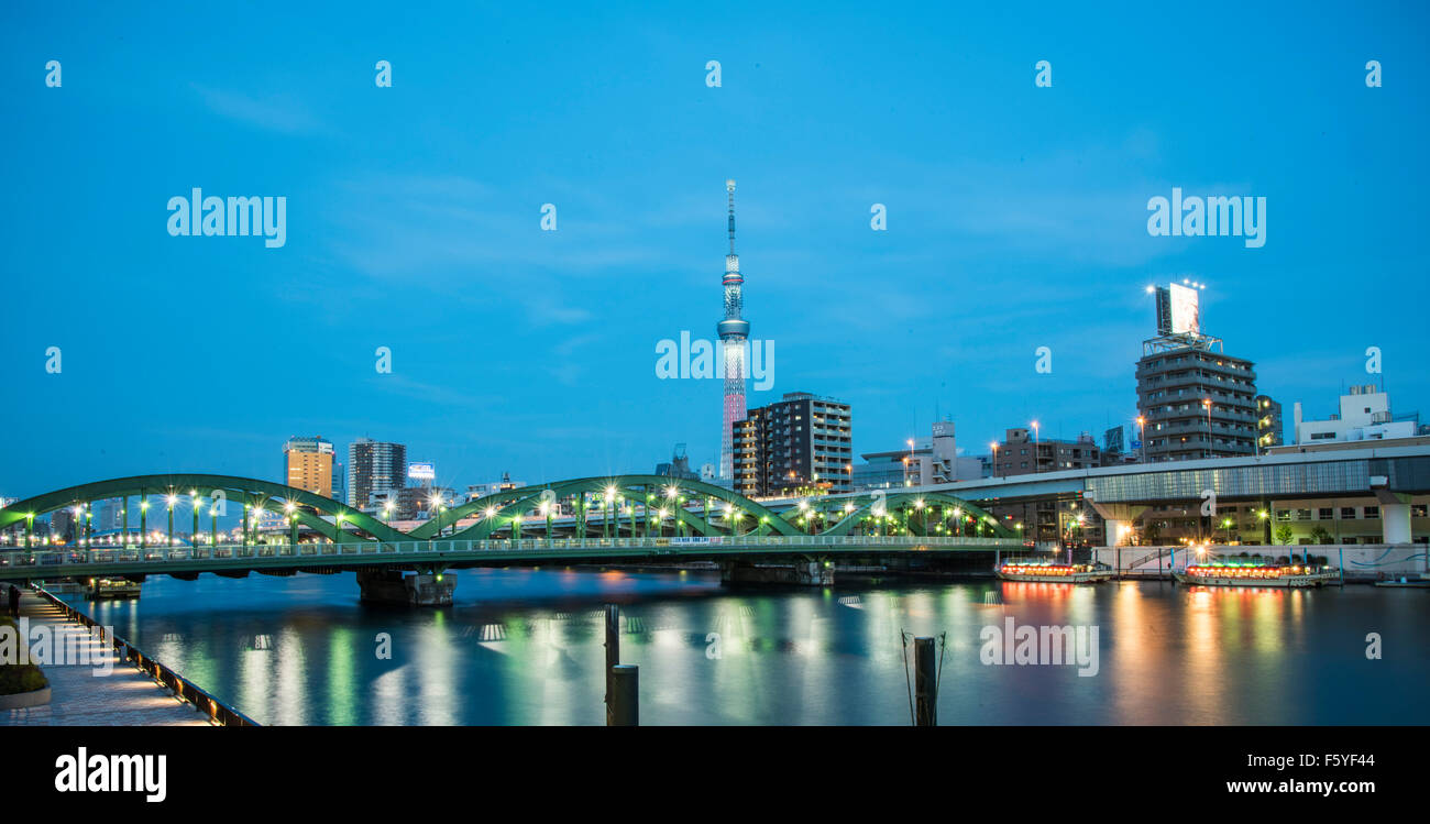 Ponte Umayabashi,Sumida River,Tokyo Giappone Foto Stock