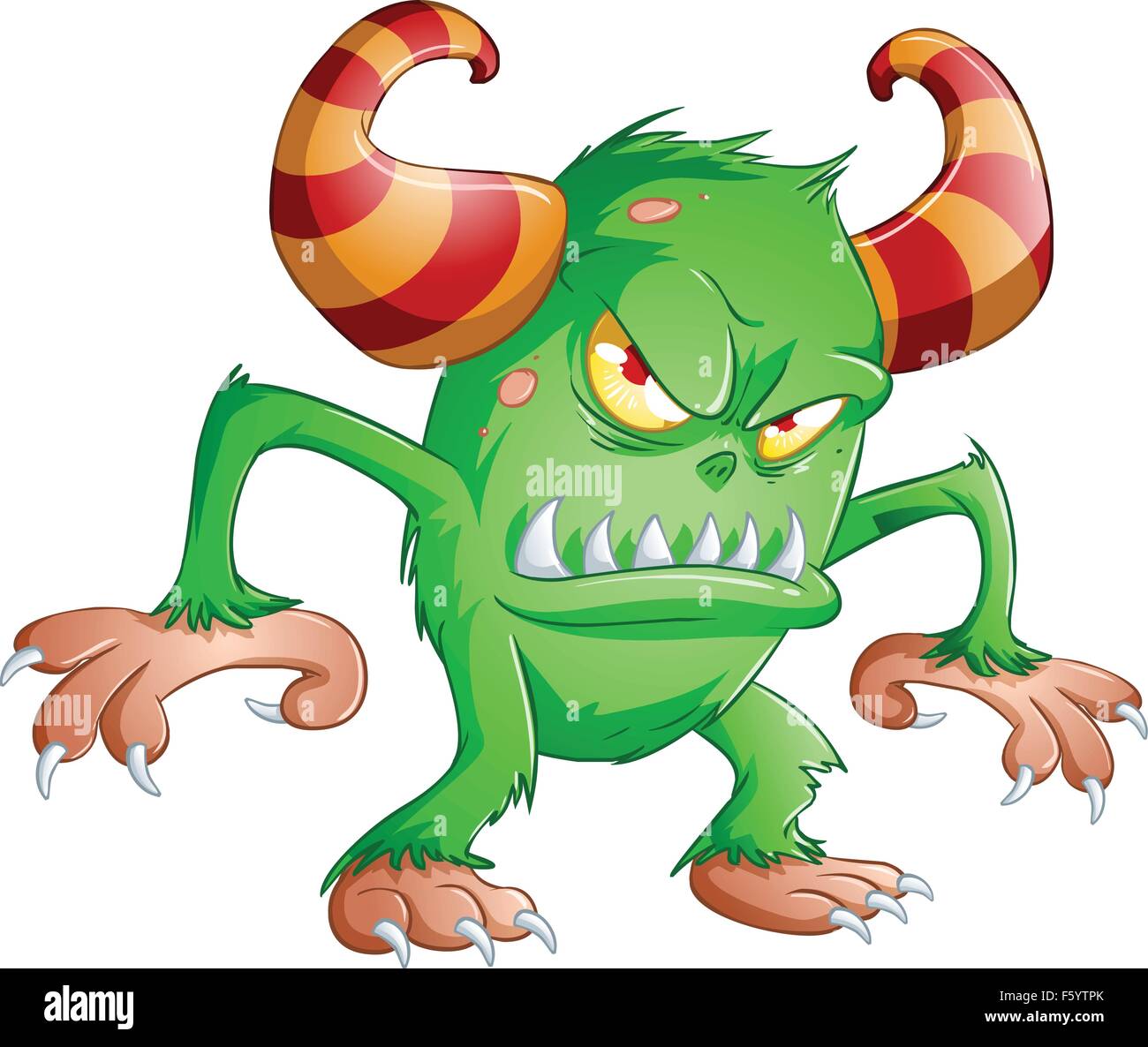 Una illustrazione vettoriale di graziosi scary mostro verde per la festa di Halloween. Illustrazione Vettoriale