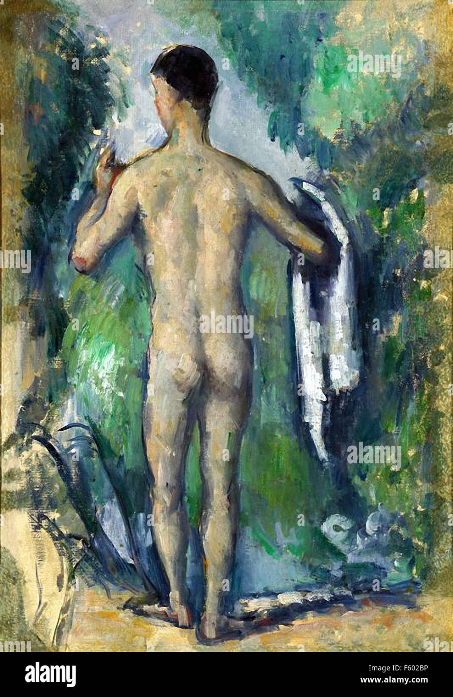 Paul Cézanne - bagnante permanente, visto dal retro Foto Stock