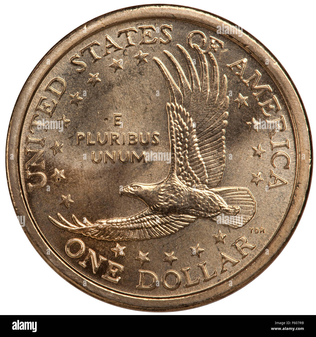 Il lato inverso del Stati Uniti Sacagawea dollar coin 2000-2008 Foto Stock