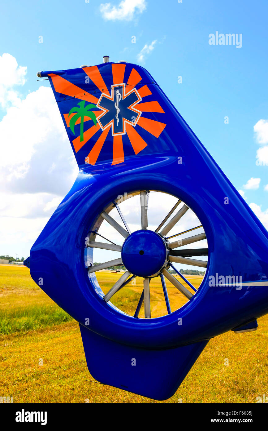 Il rotore di coda e illustrazione del Lee County Air Ambulance Eurocopter EC135 Foto Stock