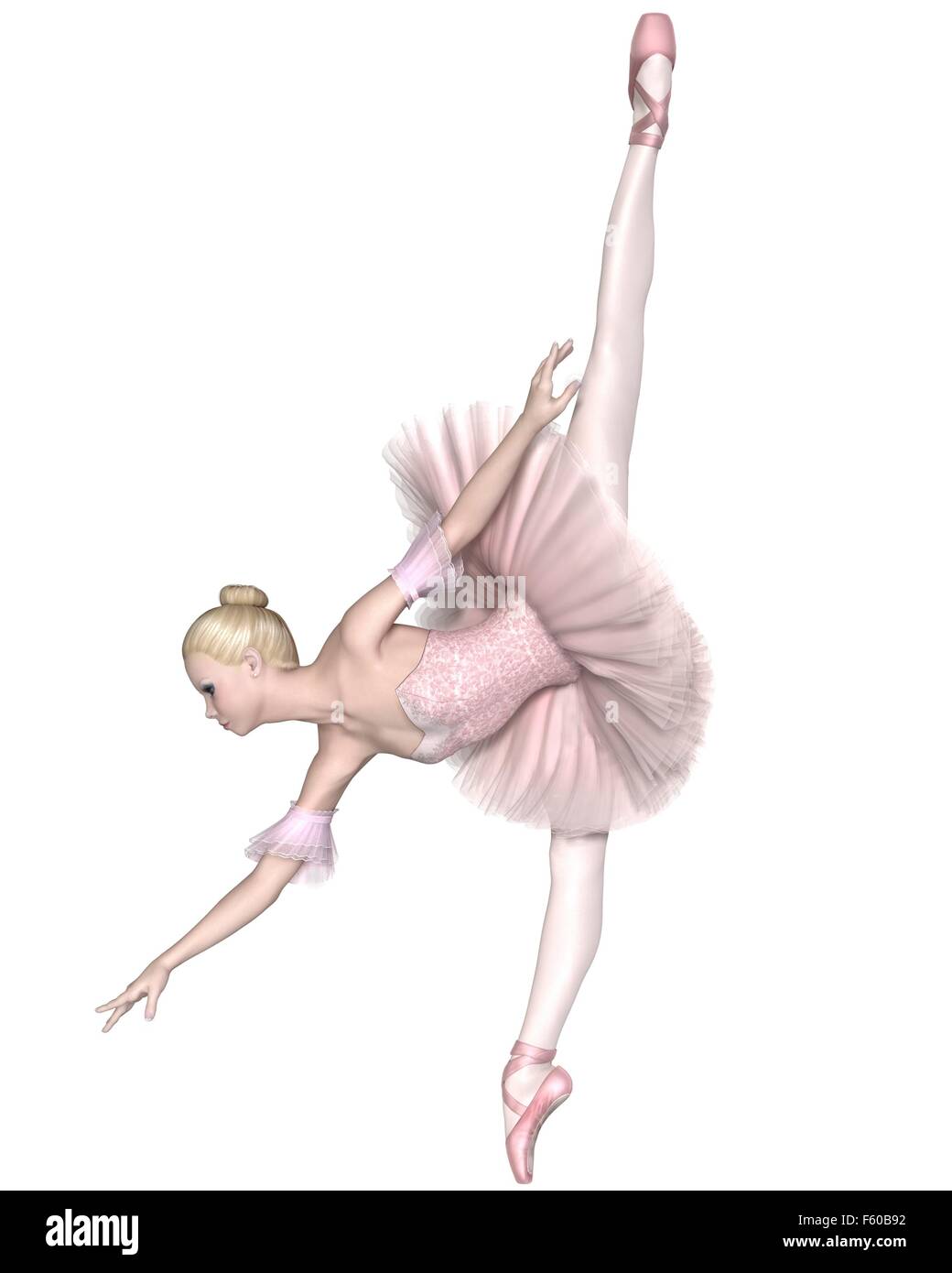 Ballerina in rosa Tutu - Arabesque Penché Foto stock - Alamy