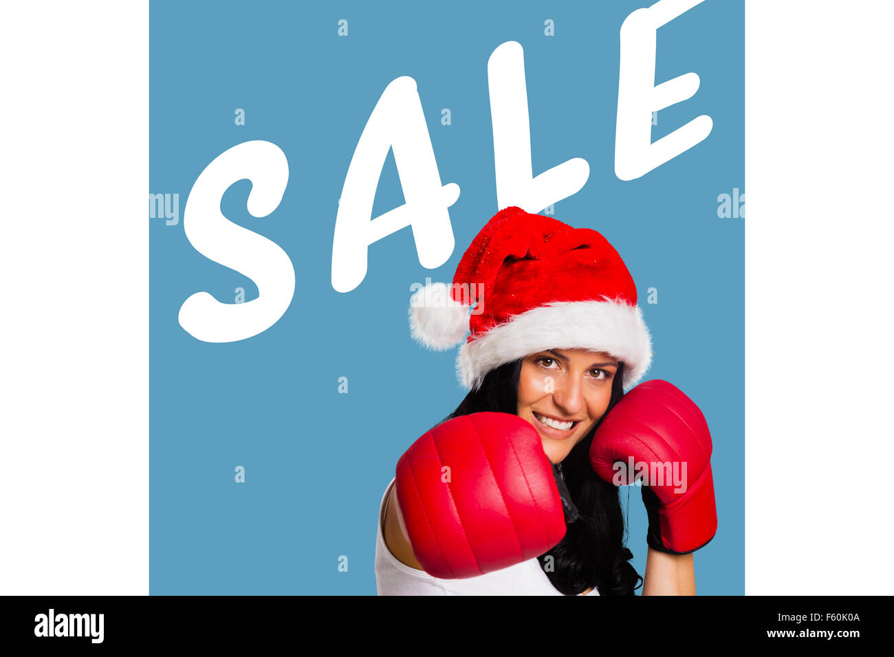 Immagine composita della donna che indossa red guantoni da pugilato Foto Stock