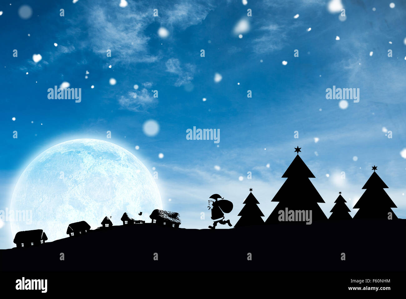 Immagine composita della scena di natale silhouette Foto Stock