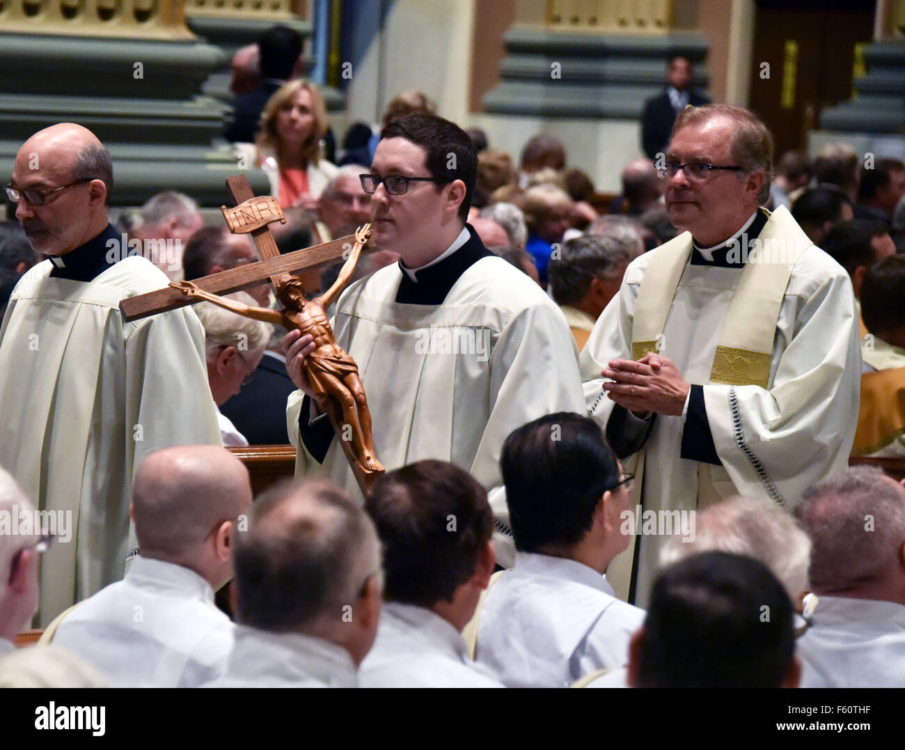 Papa Francesco dice la Santa Messa presso la Basilica Cattedrale dei Santi Pietro e Paolo in Philadelphia con: atmosfera dove: Philadelphia, Pennsylvania, Stati Uniti quando: 26 Set 2015 Foto Stock