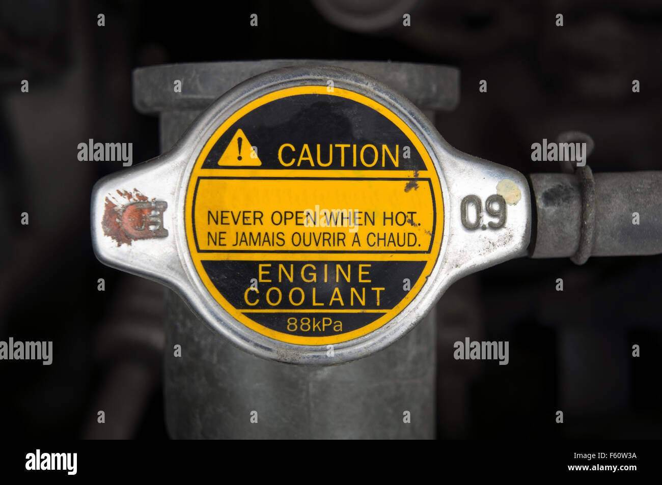 Automobile automobile del liquido di raffreddamento antigelo Coperchio tappo acqua radiatore Foto Stock