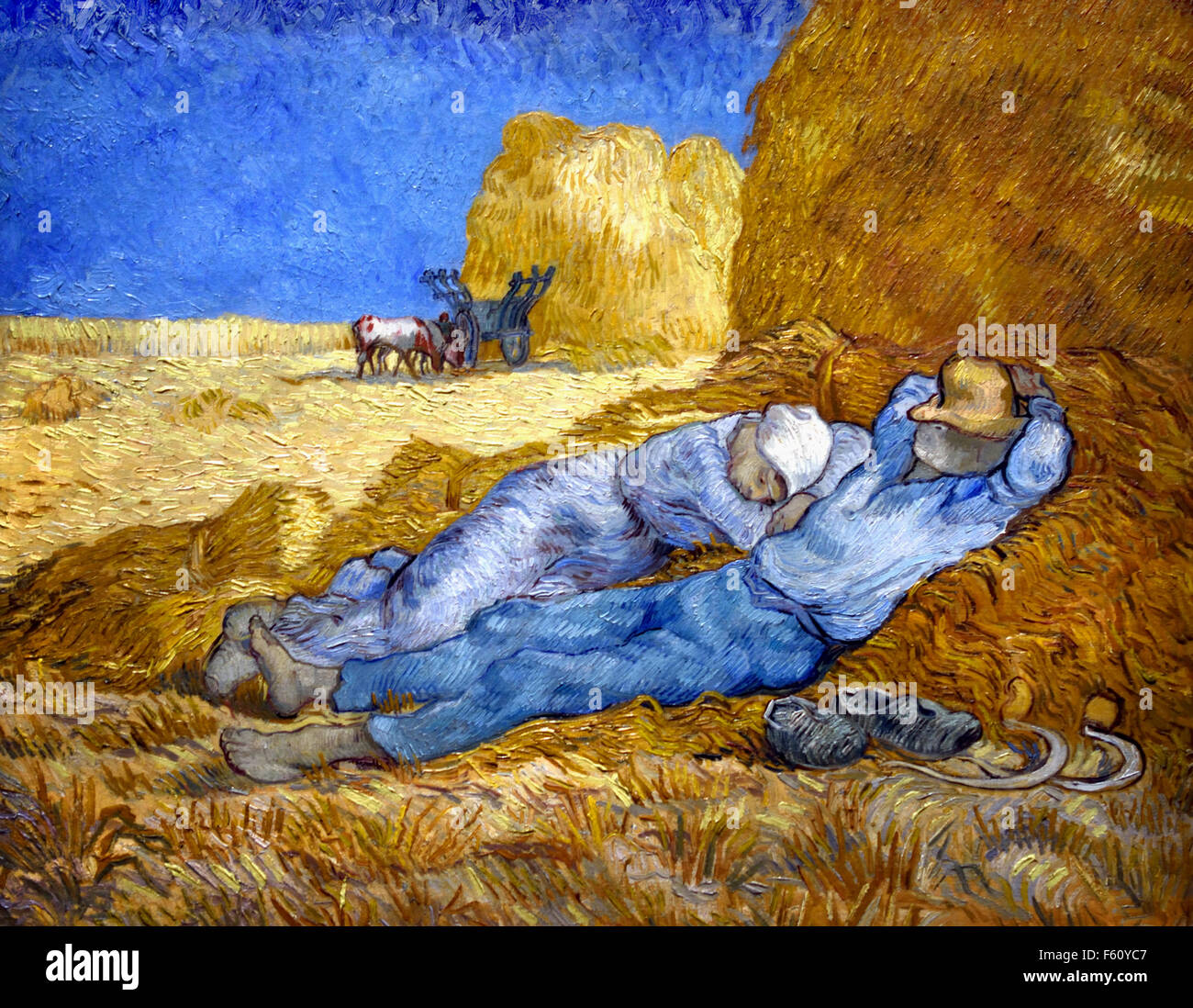 Vincent van Gogh 1853-1890 olandese Nei Paesi Bassi La Siesta amore dormire a mezzogiorno il riposo dal lavoro 1890 Foto Stock