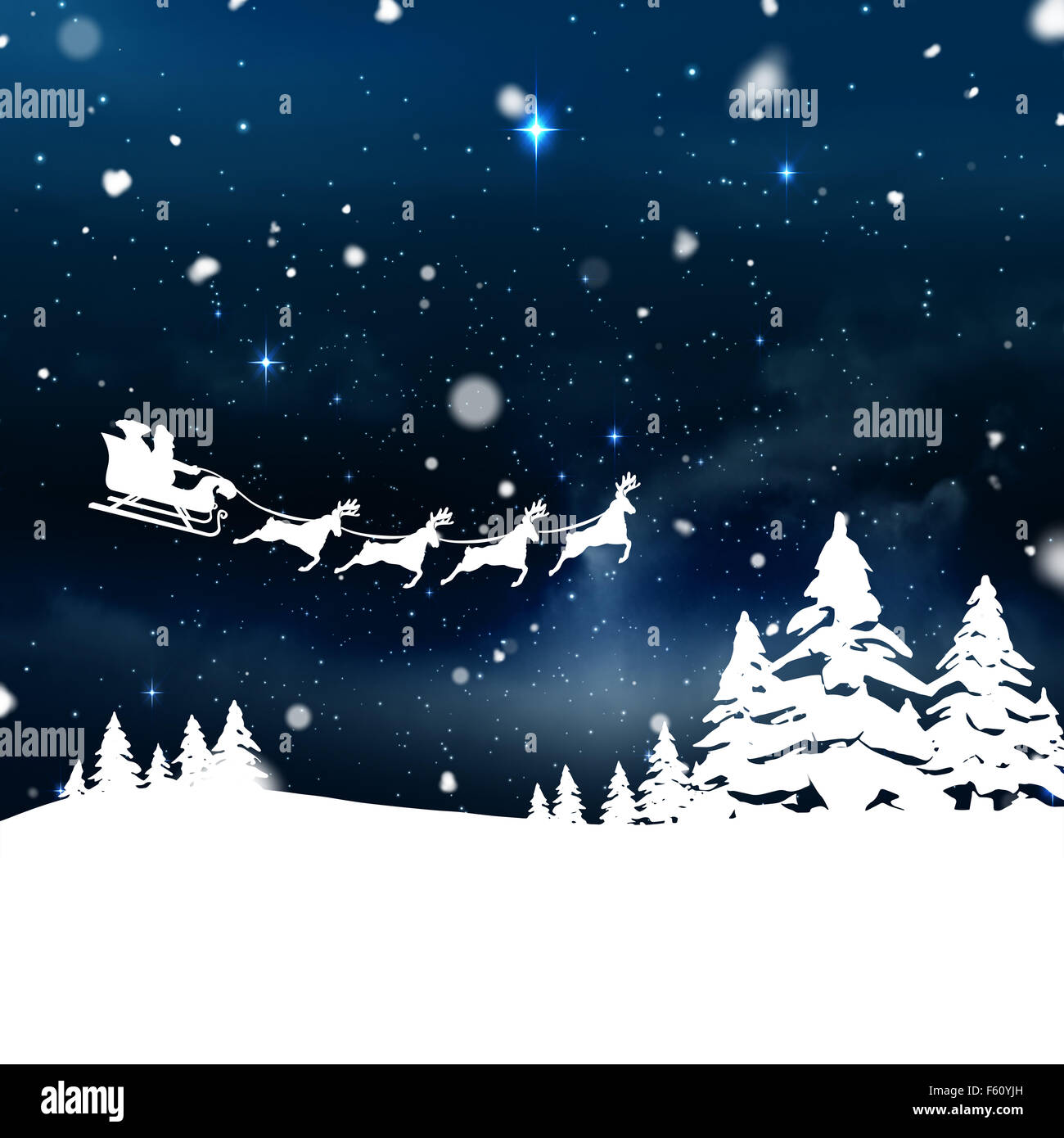 Immagine composita della scena di natale silhouette Foto Stock