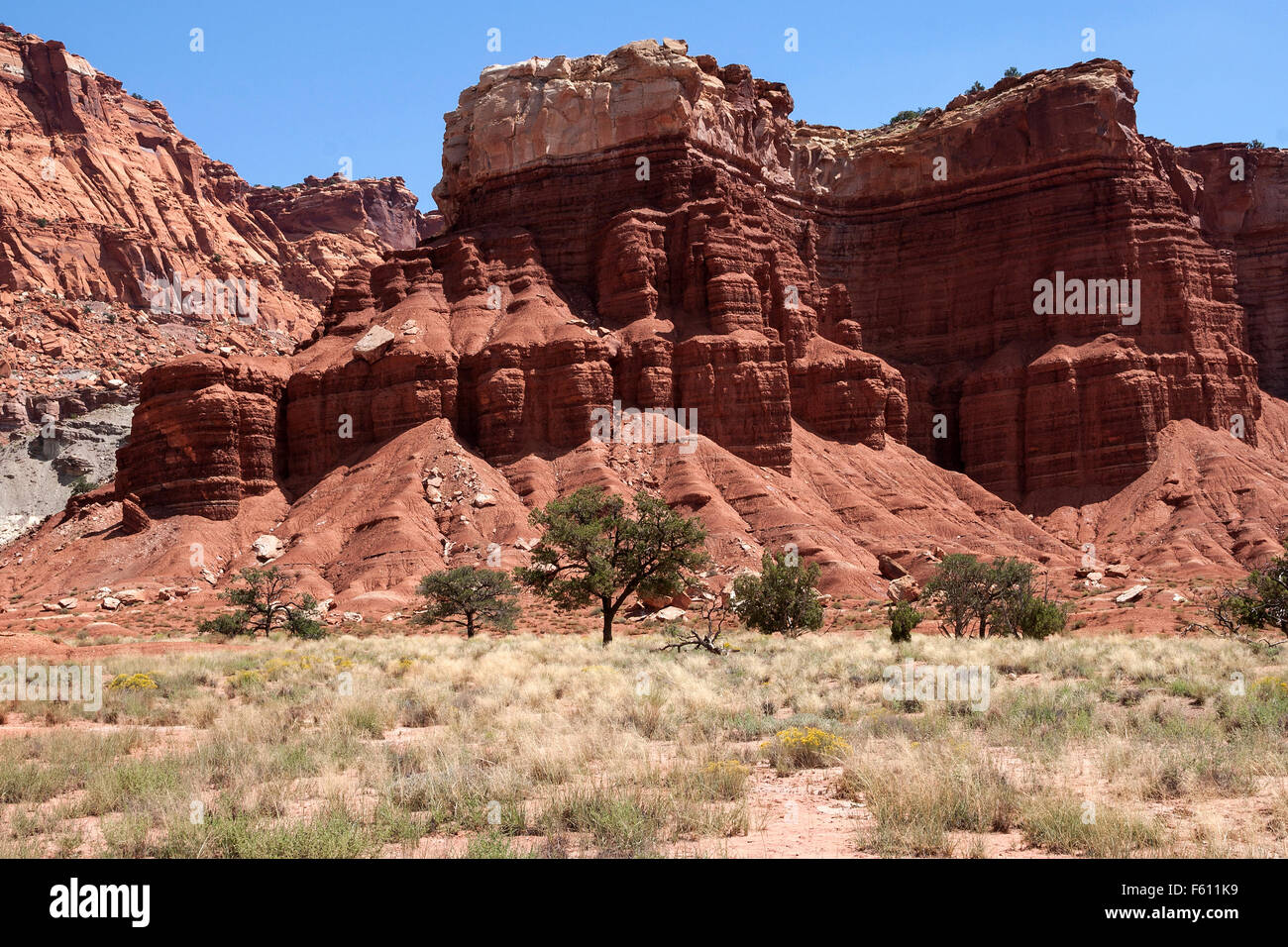 Paesaggio e le formazioni rocciose a Capitol Reef National Park nello Utah, Stati Uniti d'America Foto Stock