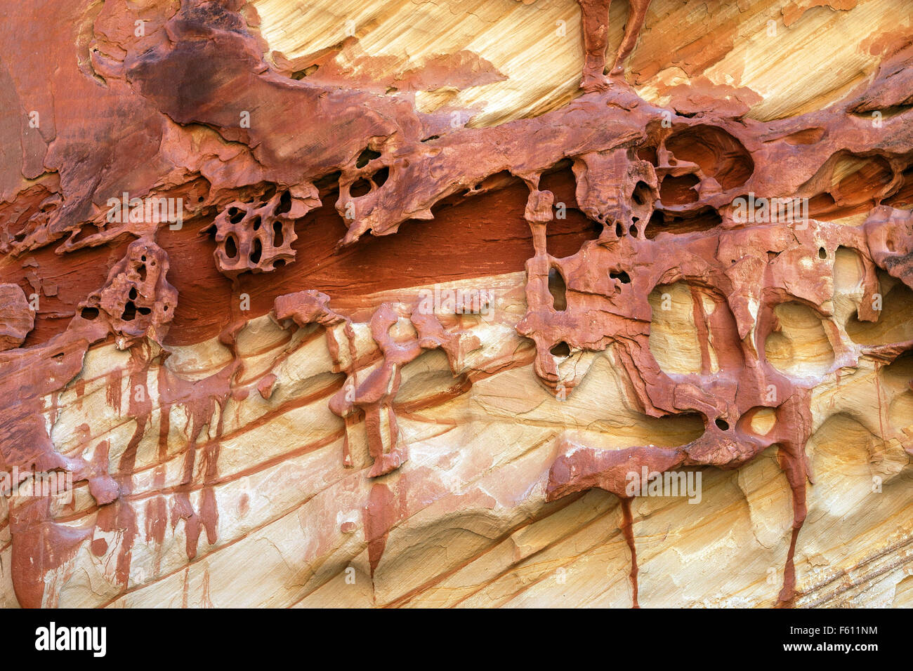 Colorate di erosione di roccia, Capitol Reef National Park nello Utah, Stati Uniti d'America Foto Stock