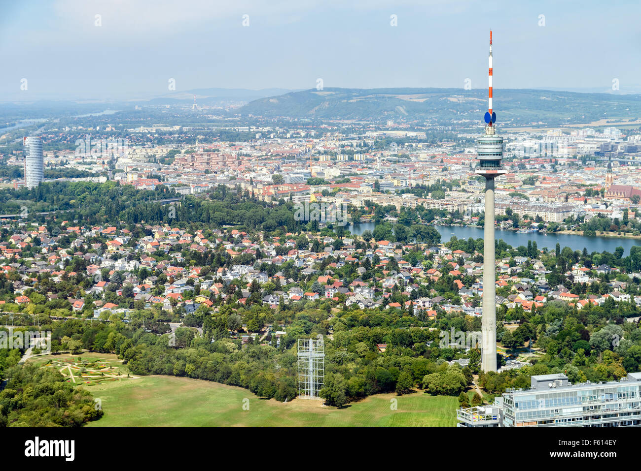 Vista aerea di Vienna dello skyline della città Foto Stock