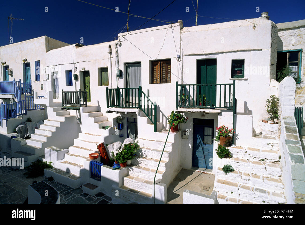 Grecia, Isole Cicladi, Folegandros, Chora, Kastro Foto Stock