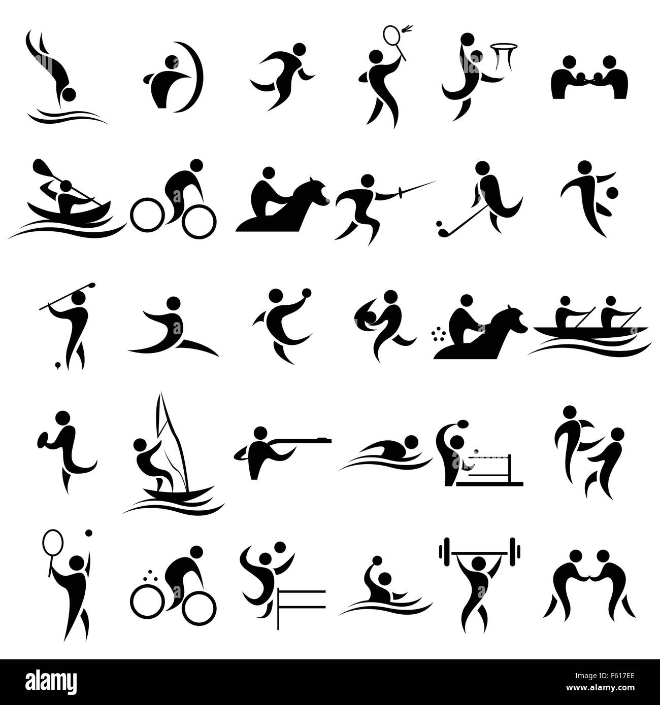 Una illustrazione vettoriale di sport set di icone Illustrazione Vettoriale