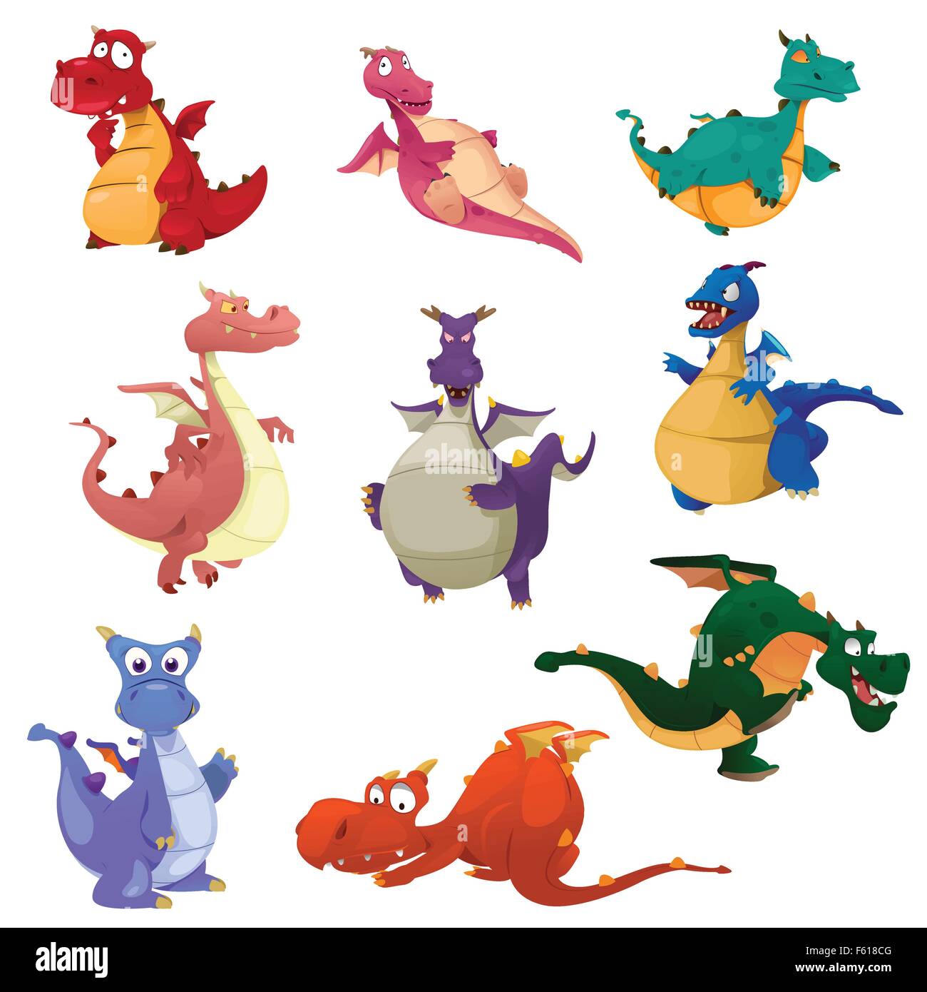 Una illustrazione vettoriale di Dragon icone Illustrazione Vettoriale