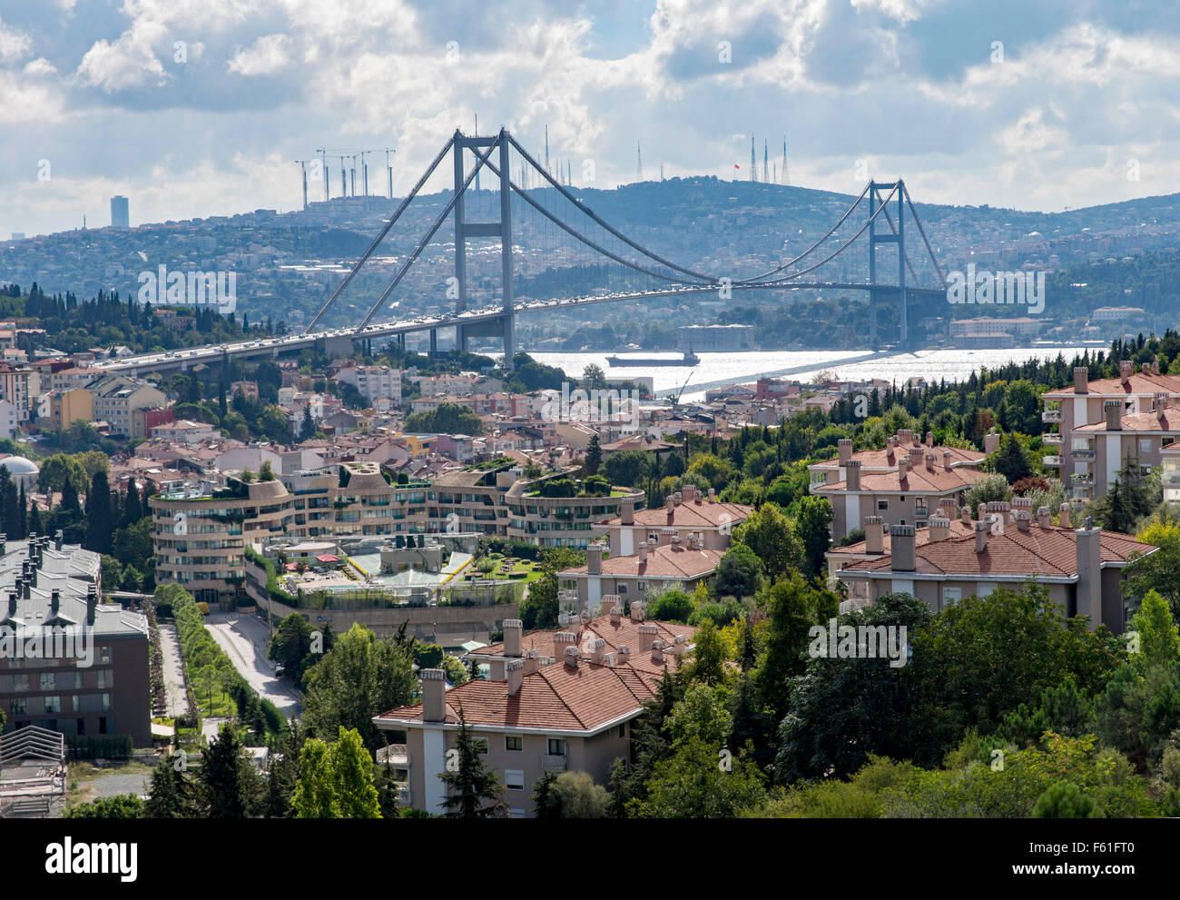 Ponte sul Bosforo, Istanbul, Turchia, sabato 19 settembre, 2015. Foto Stock