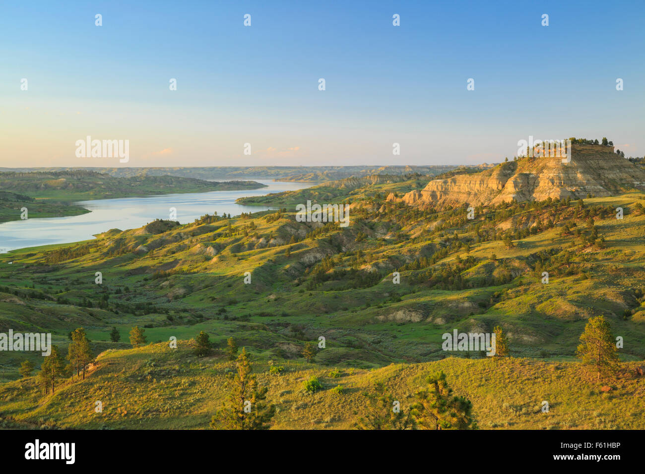 Lago di Fort Peck a snow creek bay a charles m russell National Wildlife Refuge Giordano vicino, montana Foto Stock