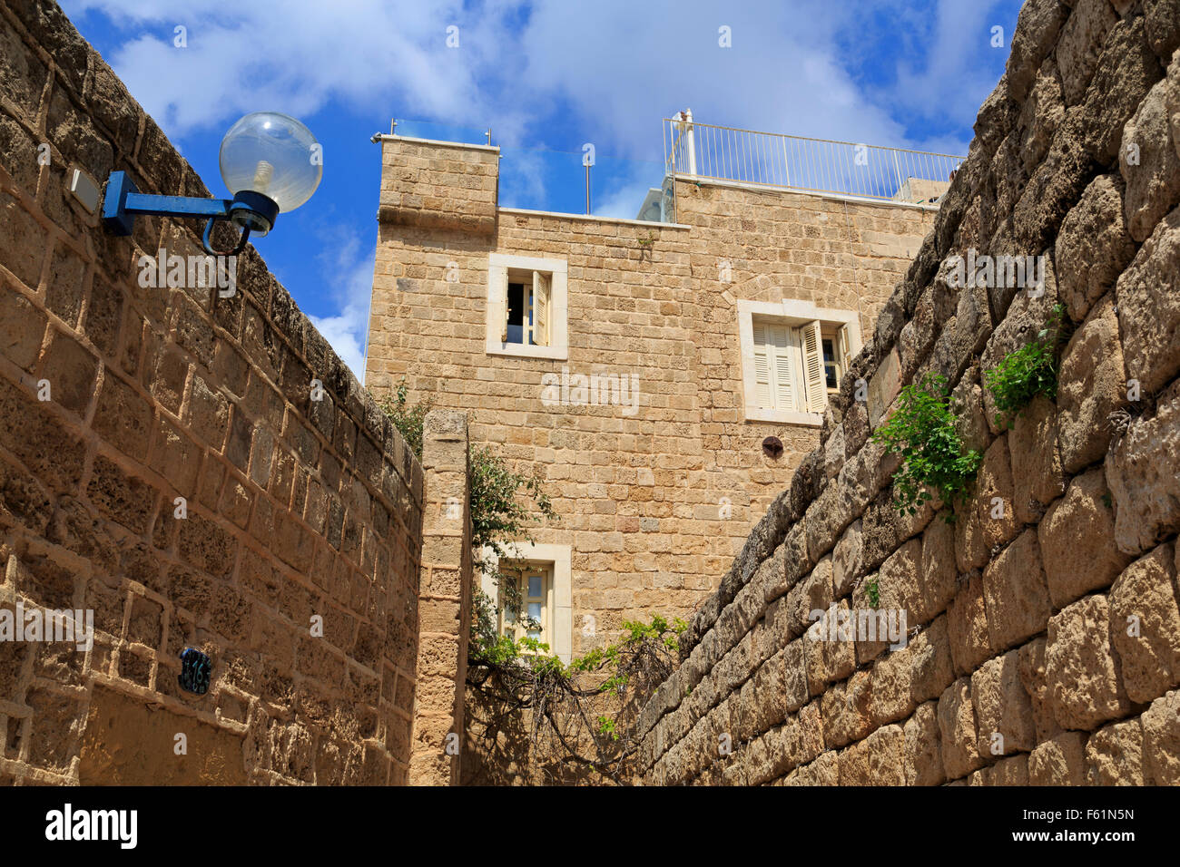 Vicolo in Vecchia Jaffa, Tel Aviv, Israele Foto Stock