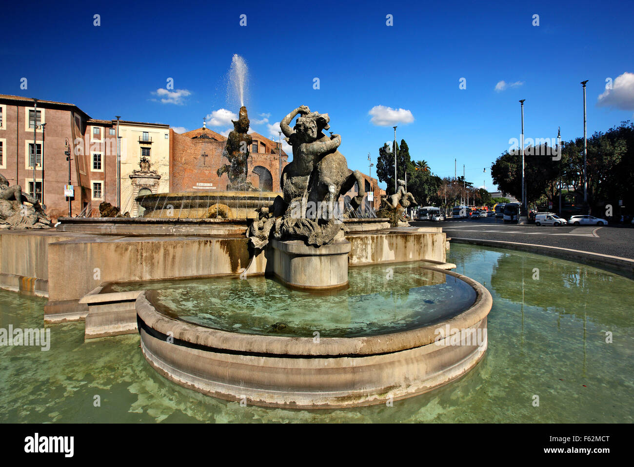 La Fontana delle Naiadi (Fontana del Naiads) in Piazza della Repubblica (piazza della Repubblica), Roma, Italia Foto Stock