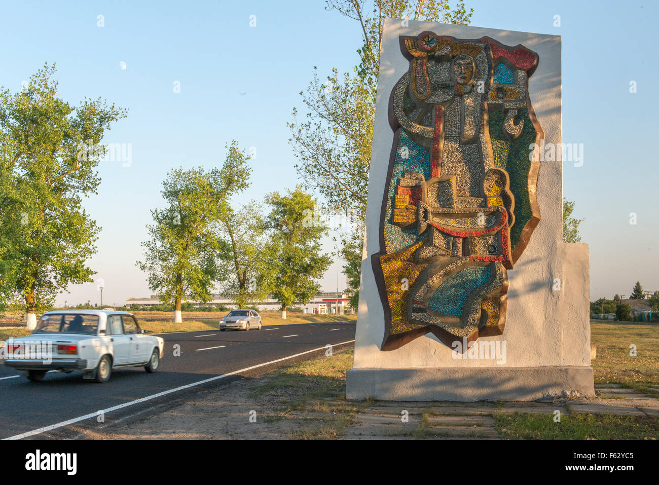 Strada affresco socialista, Strada di Tiraspol Foto Stock