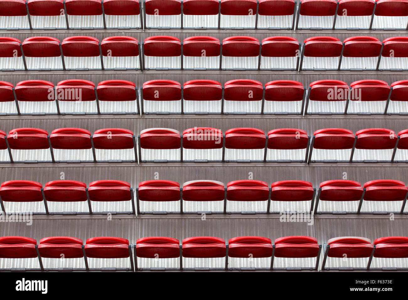 File di sedili a Gloucester Rugby Club di massa, REGNO UNITO Foto Stock
