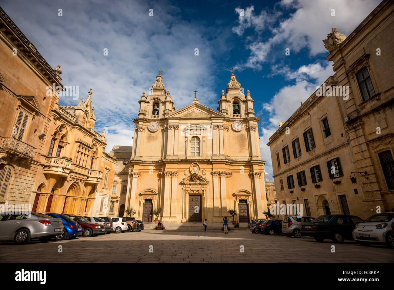 La cattedrale di san Paolo a Mdina, Malta Foto Stock