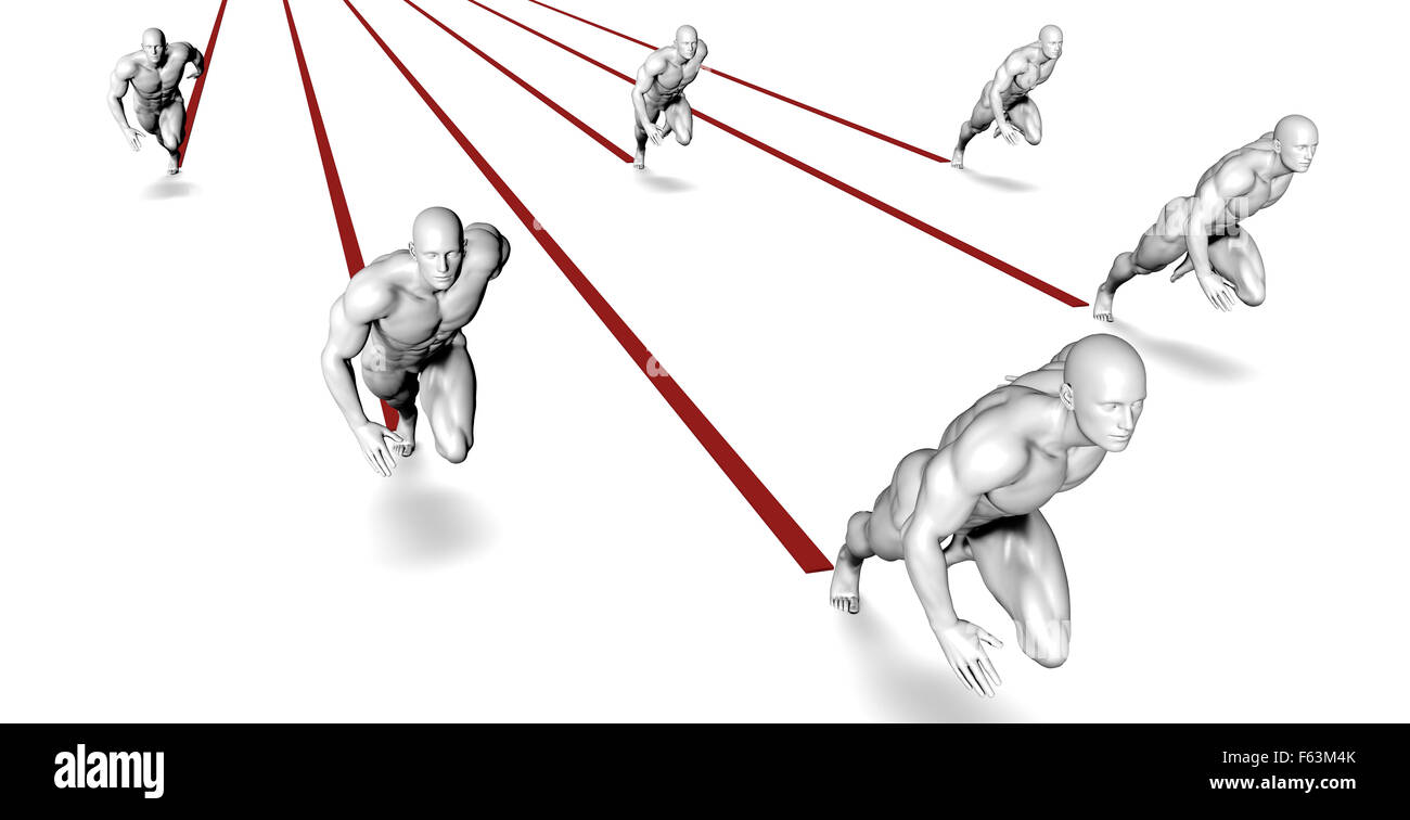 Correre una maratona o di razza come il concetto di sport Foto Stock