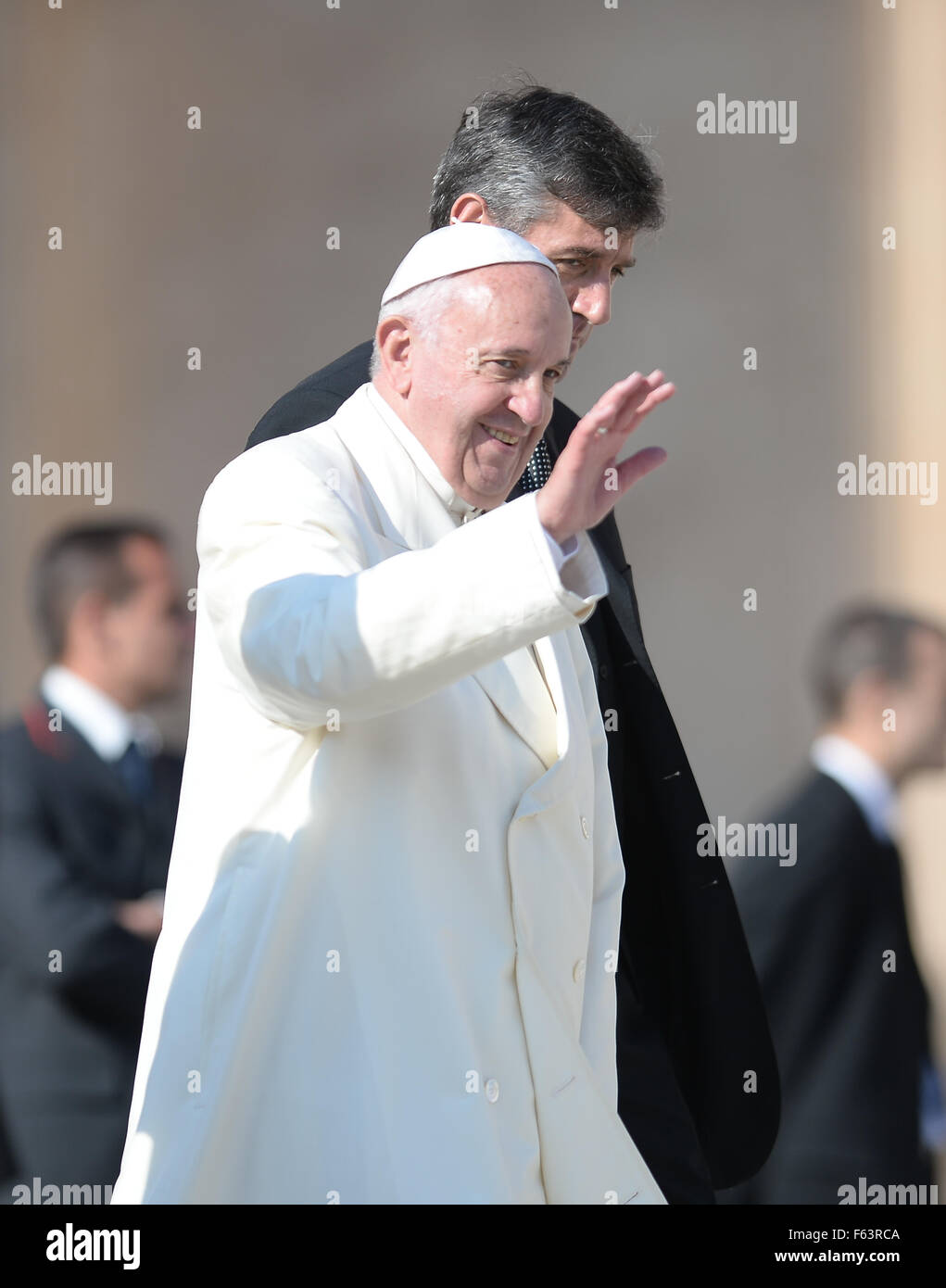 Papa Francesco durante l udienza generale Foto Stock
