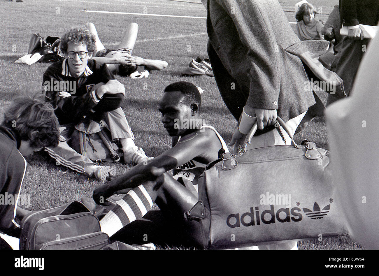 Henry Rono a Gateshead Stadium negli anni settanta Foto Stock