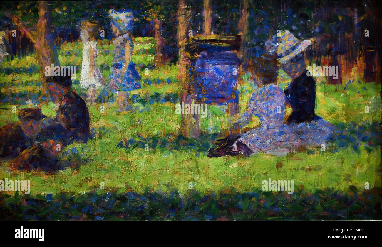 Etude pour 'Onu dimanche après-midi à l'île de la Grande Jatte" - Studio per "Una domenica pomeriggio sull'isola della Grande Jatte" 1884 - 1886 Georges Seurat 1859 -1891 Francia - Francese Foto Stock