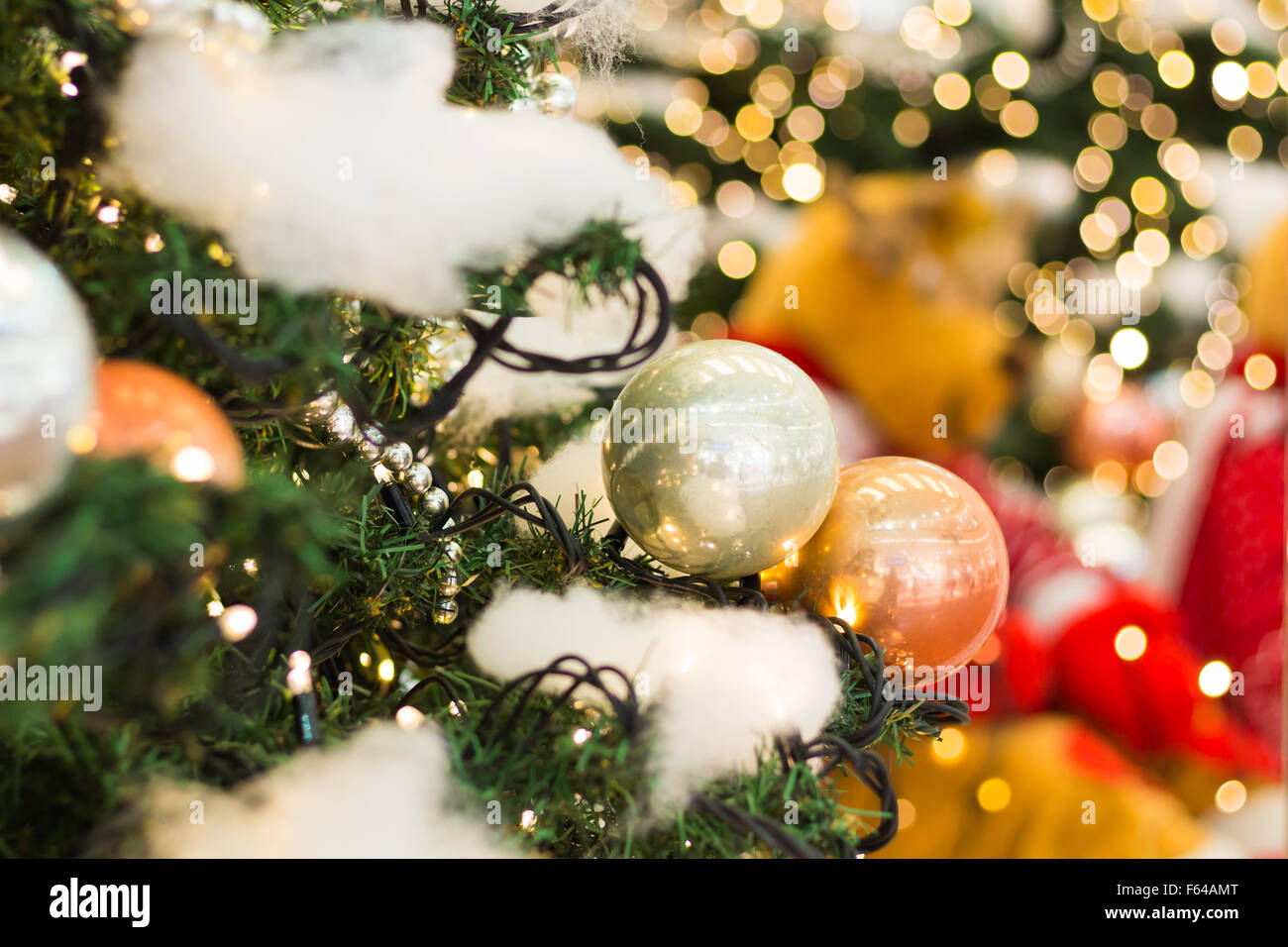 Abstract sfondo di Natale con luci sfocati Foto Stock