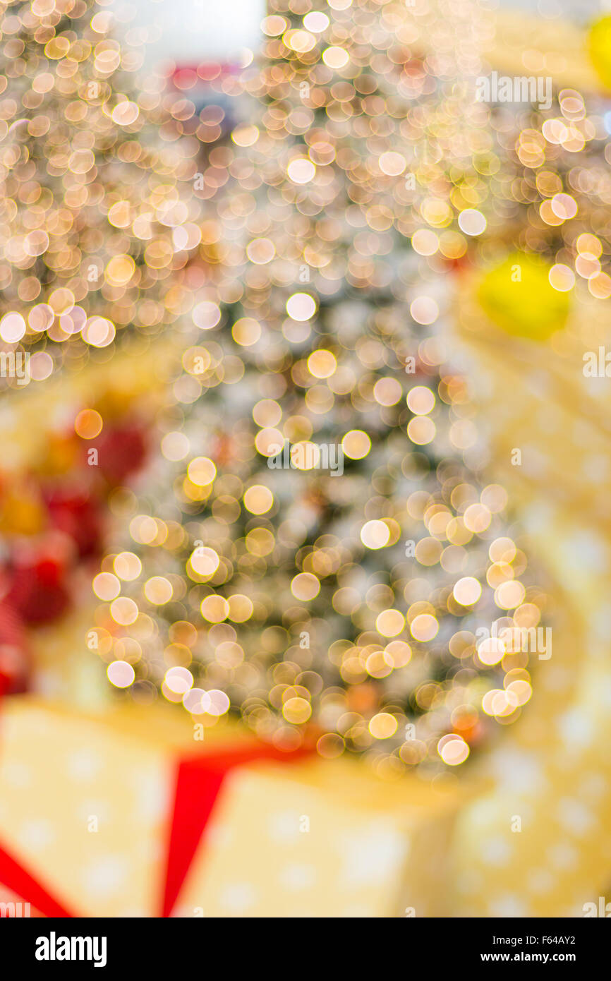 Abstract sfondo di Natale con luci sfocati Foto Stock