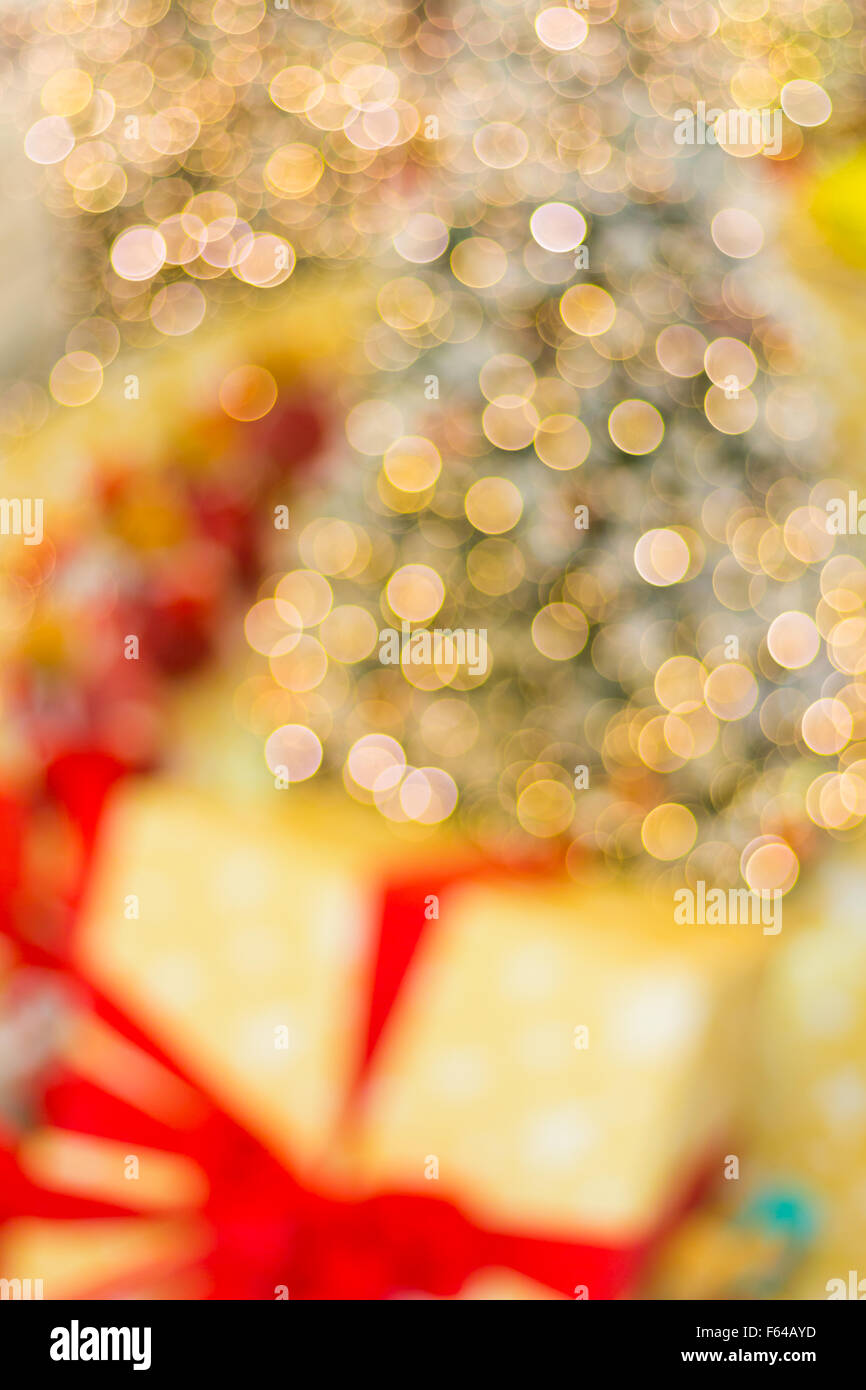 Abstract sfondo di Natale con luci sfocati Foto Stock