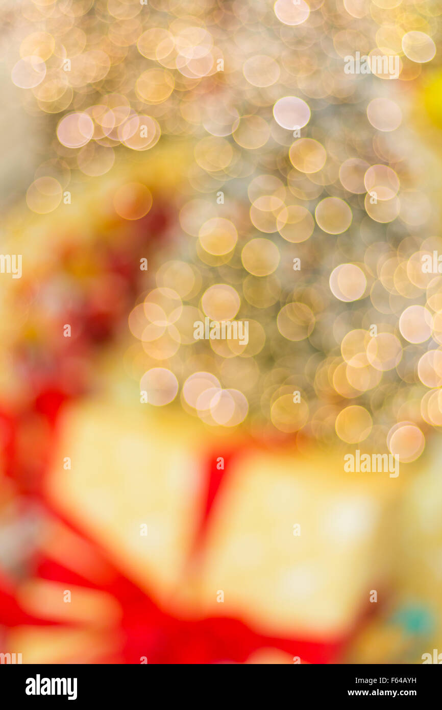 Abstract sfondo di Natale con luci sfocati Foto Stock