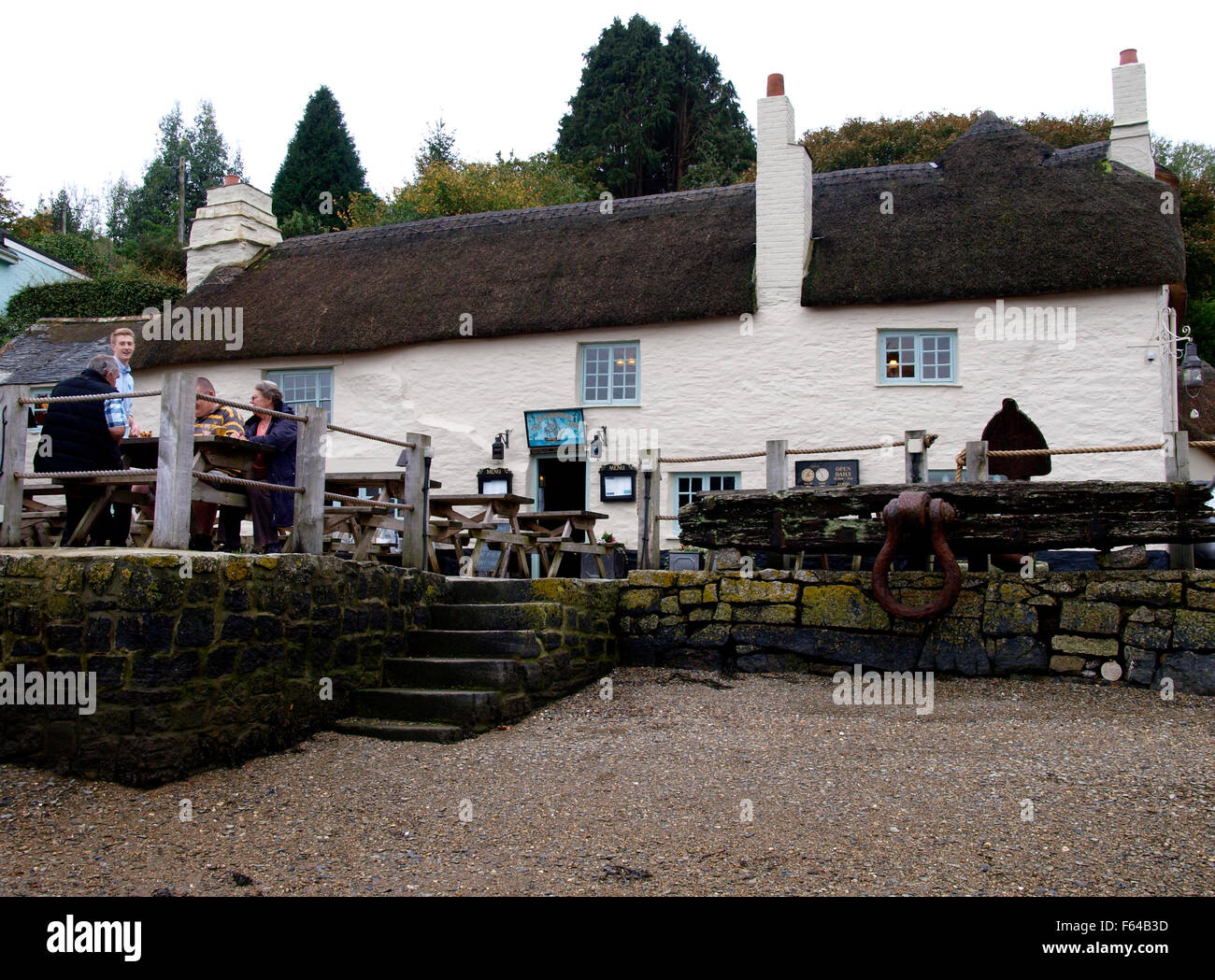 Pandora Inn, Restronguet, Mylor, Falmouth, Cornwall, Regno Unito Foto Stock