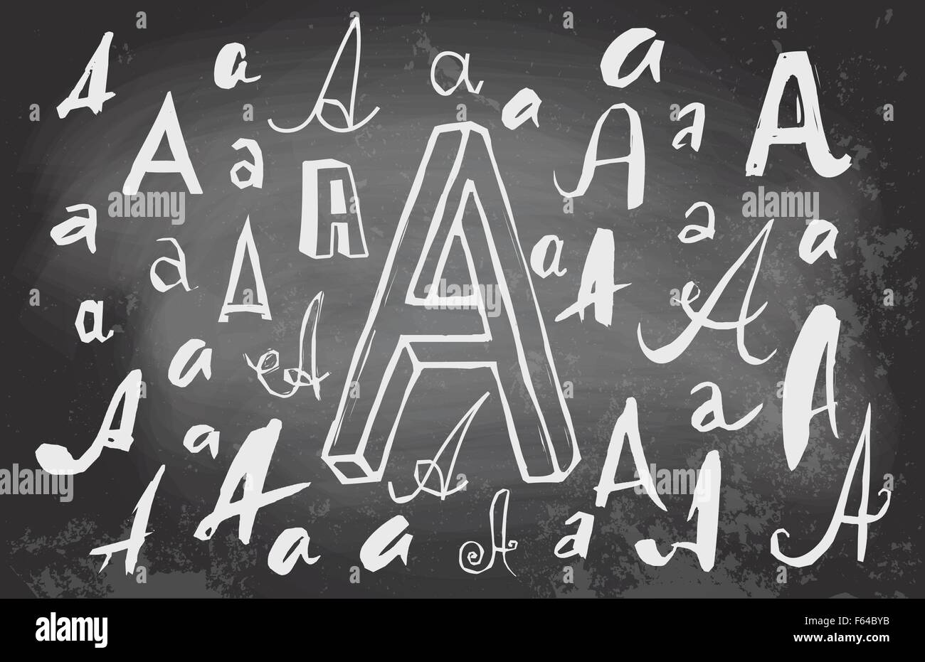 Lettere A sulla lavagna Illustrazione Vettoriale
