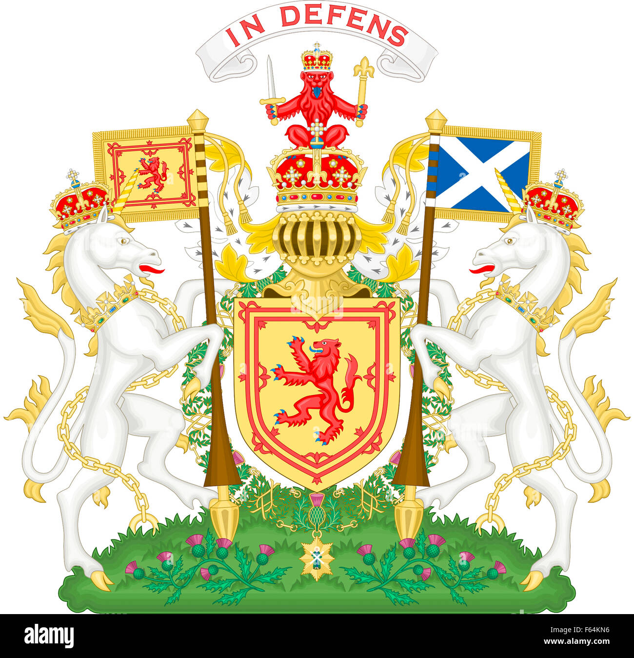 Stemma reale del Regno di Scozia. Foto Stock