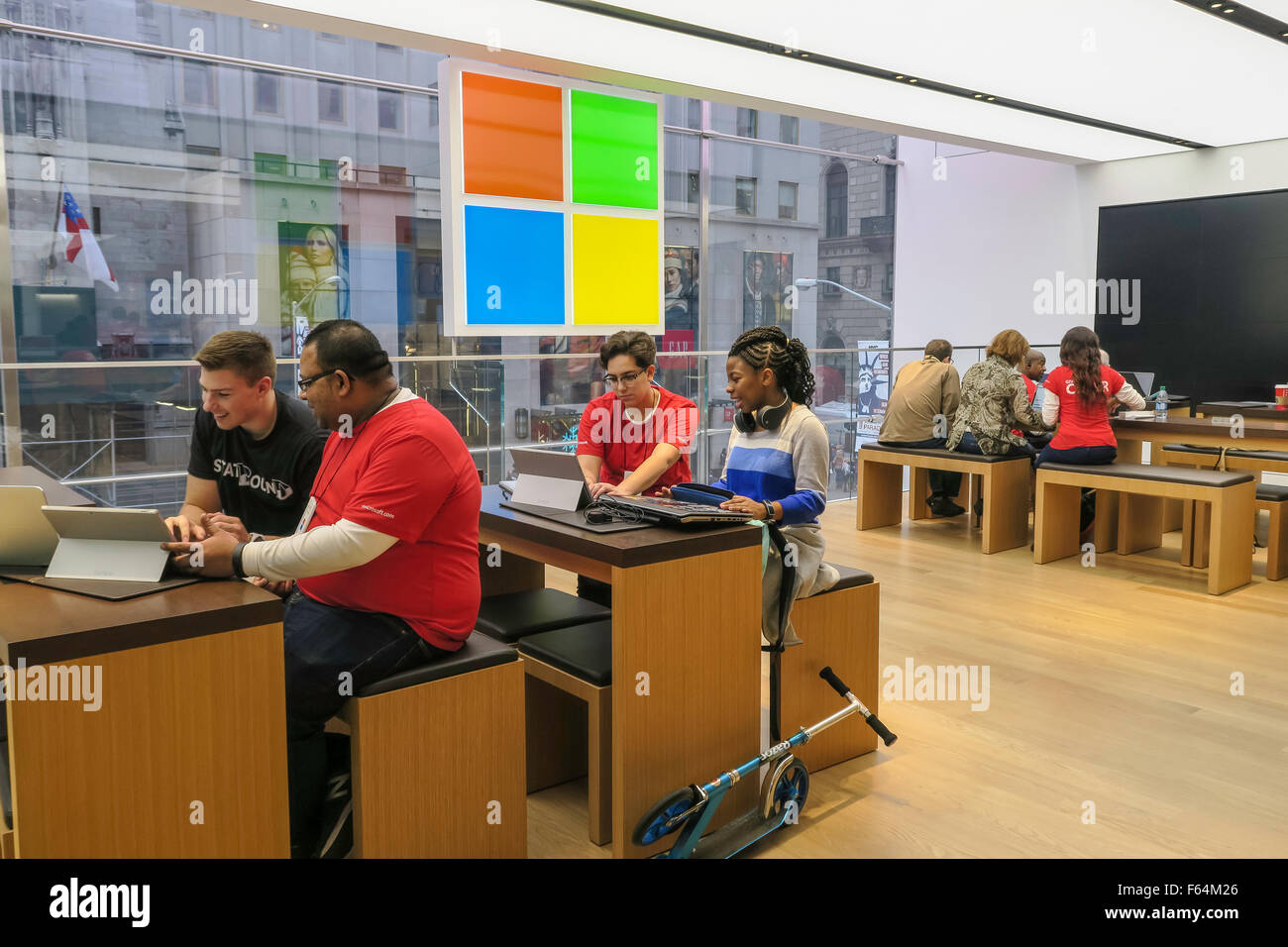 Microsoft Retail Store, Fifth Avenue, New York, Stati Uniti d'America Foto Stock