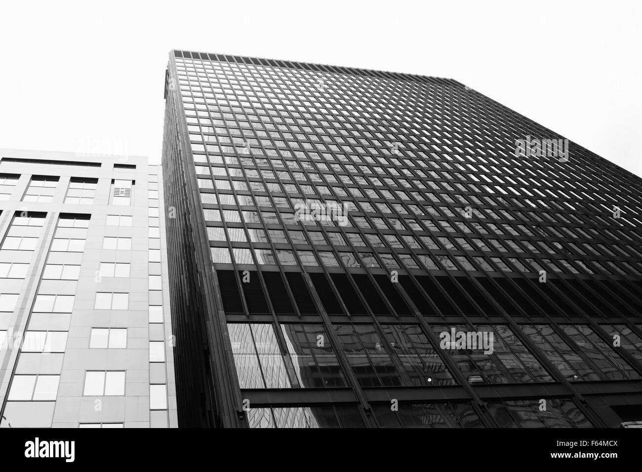 Foto in bianco e nero degli edifici a Toronto nel maggio 2015 Foto Stock