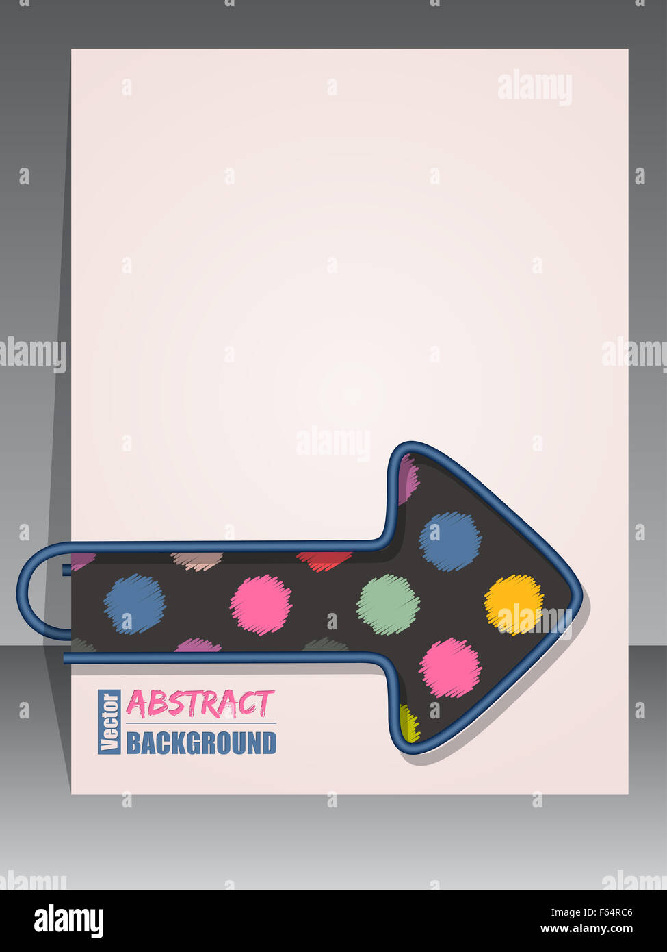 Cool scrapbook modello di copertura con design a forma di freccia clip legante Foto Stock