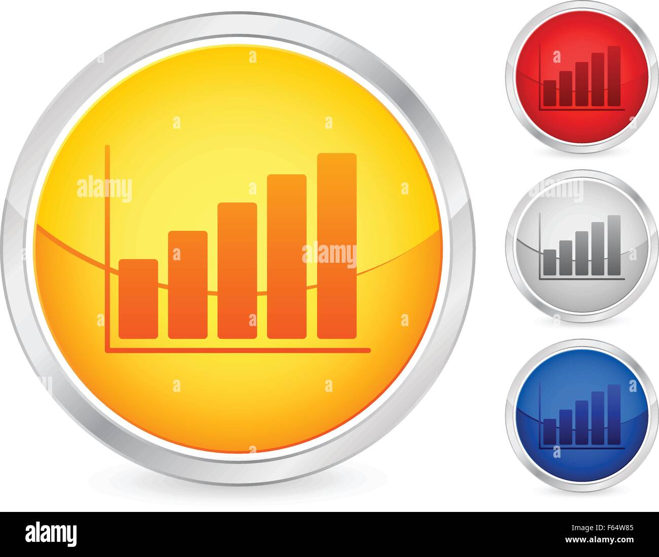 Diagramma i pulsanti impostati su uno sfondo bianco. Illustrazione Vettoriale. Illustrazione Vettoriale