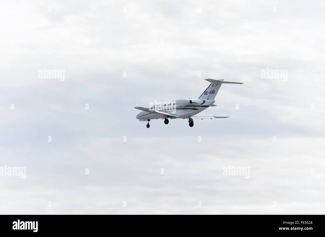 -Aerei Cessna 510 Citation Mustang-, di -Globe Air- compagnia di voli charter, è lo sbarco su Madrid-Barajas : Adolfo SUAREZ- aeroporto. Foto Stock