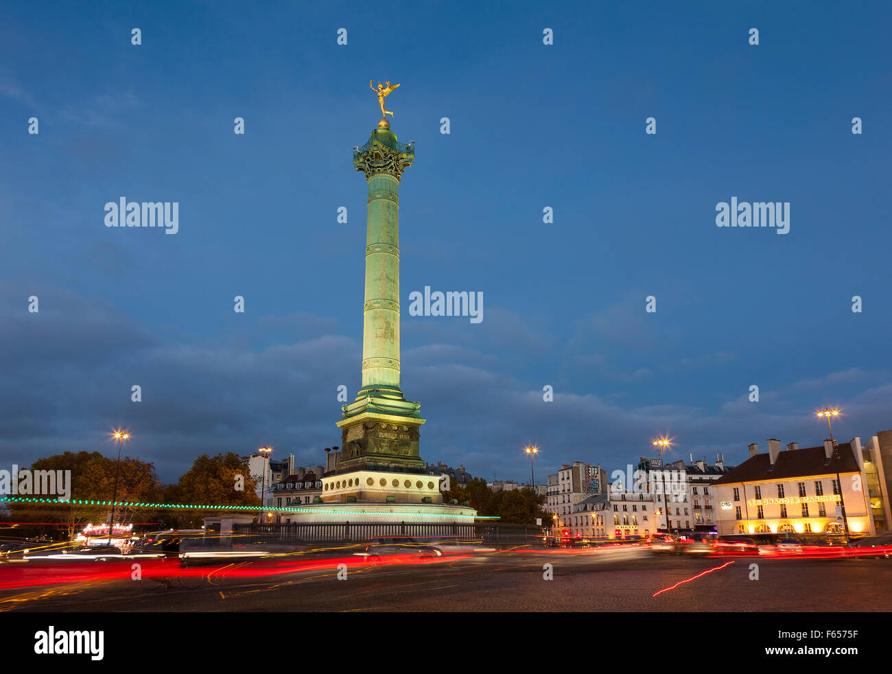 Colonna di Liberty, piazza della Bastiglia di Parigi e dell' Ile-de-France, Francia Foto Stock