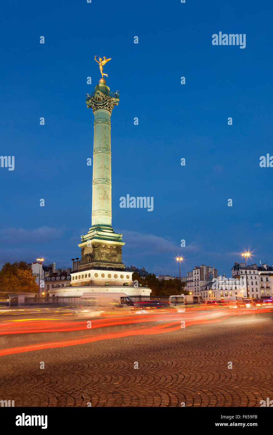 Colonna di Liberty, piazza della Bastiglia di Parigi e dell' Ile-de-France, Francia Foto Stock