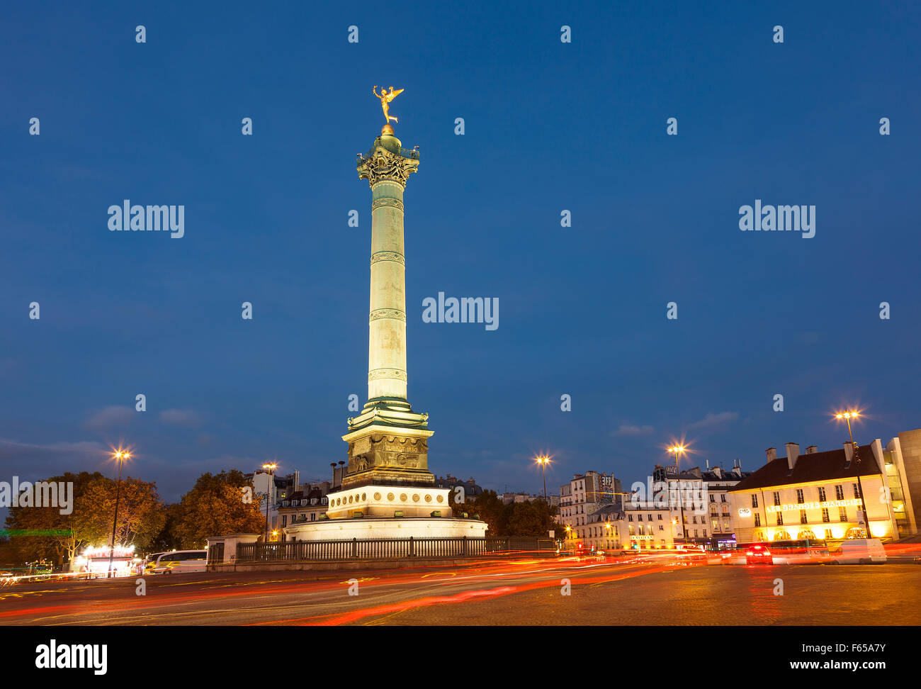 Colonna di Liberty, piazza della Bastiglia di Parigi e dell' Ile-de-France, Francia Foto Stock