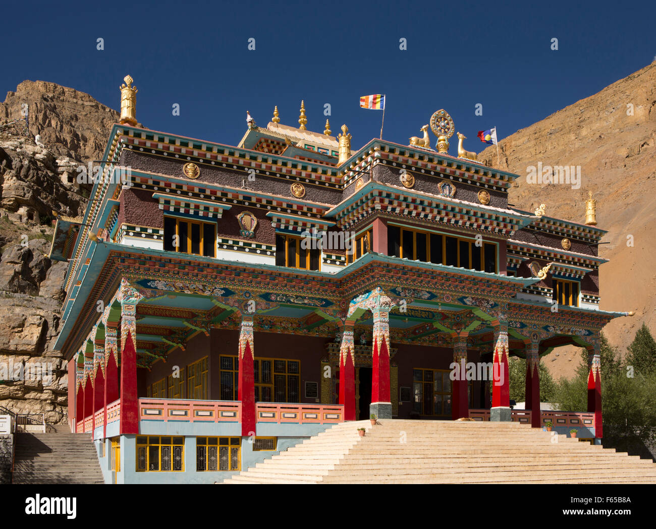 India, Himachal Pradesh, Spiti, Kaza, Sakya Tangyud (Tenggyu) Monastero inaugurato nel 2009 dal Dalai Lama Foto Stock
